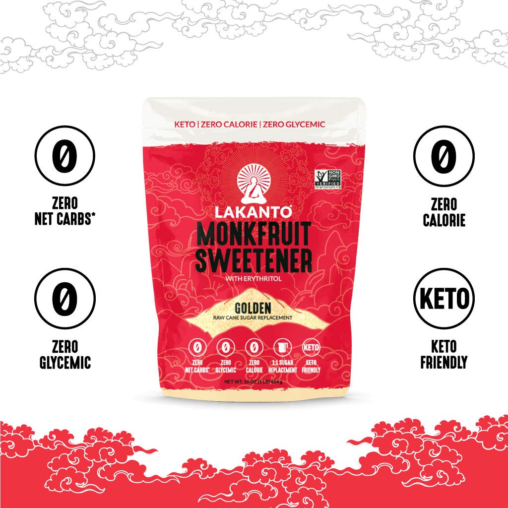 Lakanto Powdered Monk Fruit Sweetener with Erythritol - Powdered Sugar Substitute, Zero Calorie, Keto Diet Friendly, Zero Net Carbs, Baking, Extract, Sugar Replacement