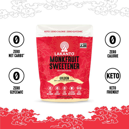Lakanto Powdered Monk Fruit Sweetener with Erythritol - Powdered Sugar Substitute, Zero Calorie, Keto Diet Friendly, Zero Net Carbs, Baking, Extract, Sugar Replacement