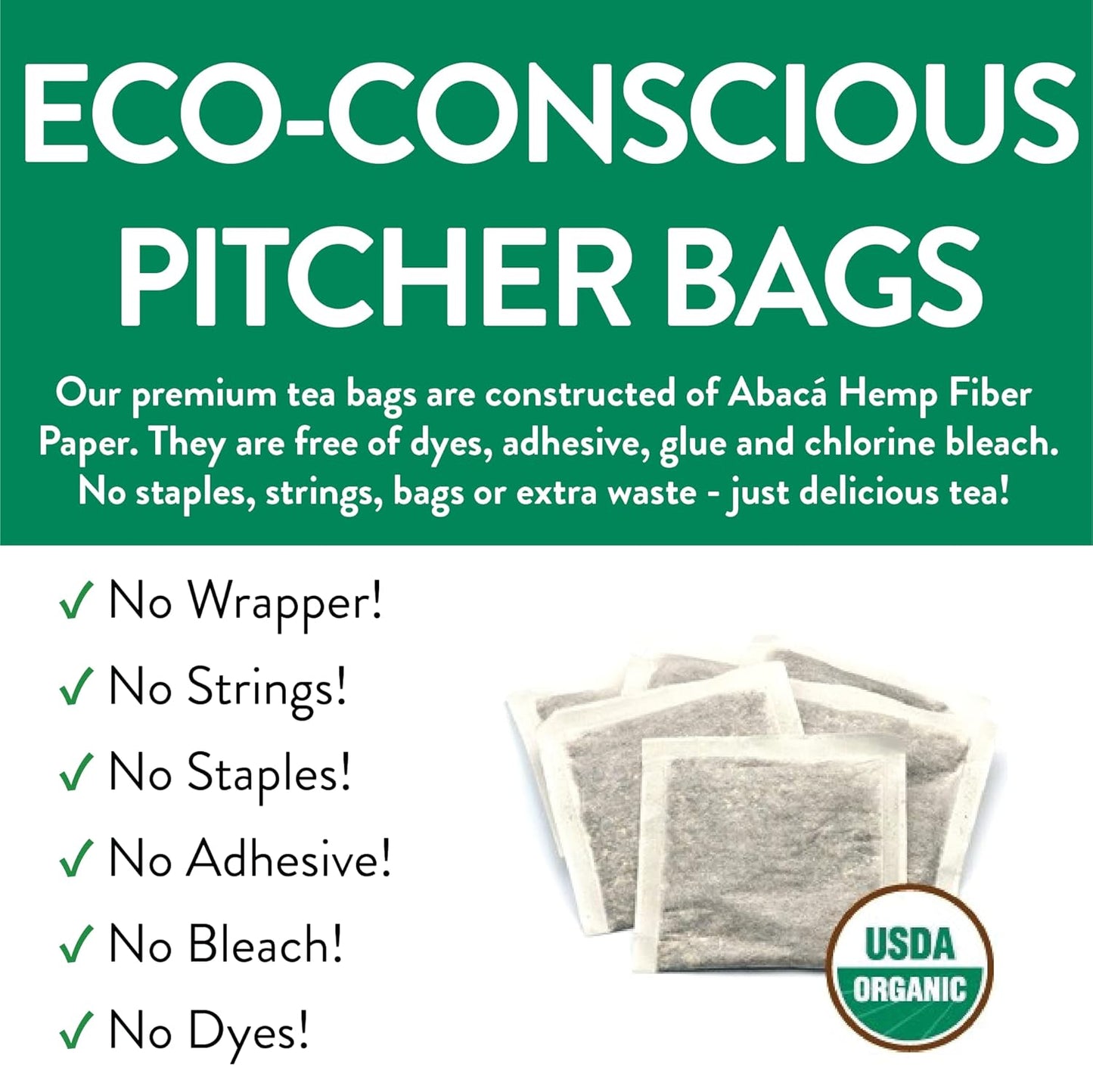 FGO Organic Nettle Leaf Tea, 100 Count, Eco-Conscious Tea Bags, Caffeine Free, Resealable Bag, Packaging May Vary (Pack of 1)