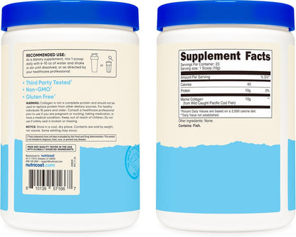 Nutricost Marine Collagen Powder Wild Caught Fish (8 oz) - 23 Servings, 10 G Protein Per Serving, Alaskan Wild-Caught