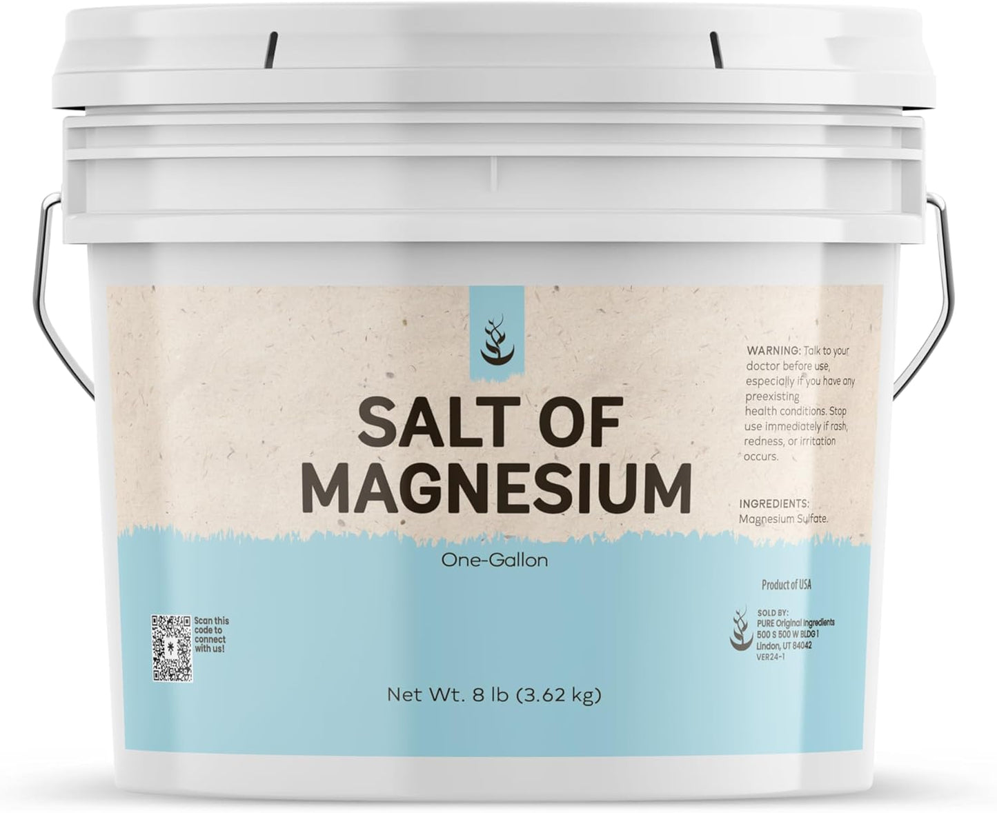 Pure Original Ingredients Epsom Salt Pure Magnesium Sulfate, Food Grade, Soaking Solution (1 Pound)
