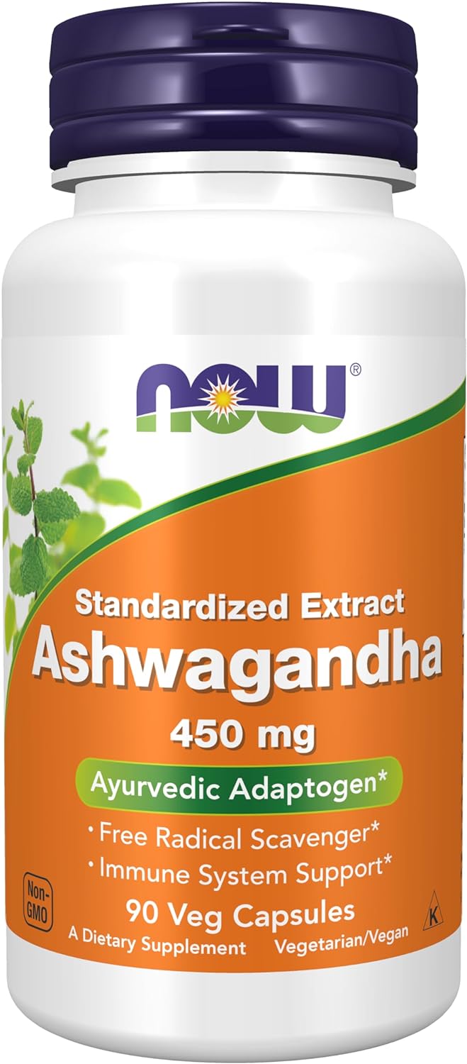 NOW Ashwagandha Extract 450 mg,90 Veg Capsules