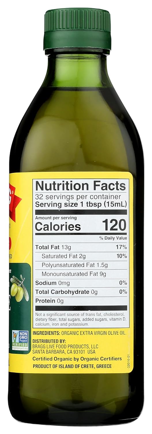 Bragg Olive Oil, Organic Extra Virgin, 16 fl oz