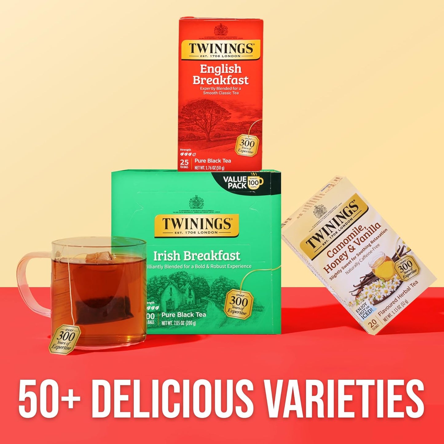 Twinings Wild Berries Herbal Tea Individually Wrapped Bags, 20 Count (Pack of 1), Full-Flavoured, Naturally Caffeine-Free, Enjoy Hot or Iced, 20 Teabags