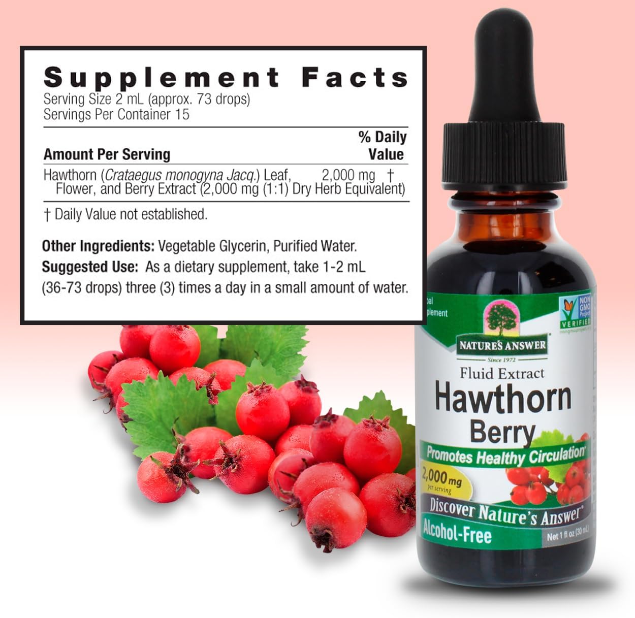 Nature's Answer Alcohol-Free Hawthorne Extract, 1-Fluid Ounce