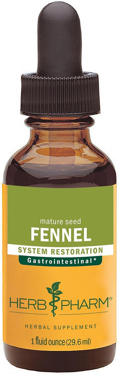 Herb Pharm Certified Organic Fennel Liquid Extract Drops for Digestive System Support, 1 Oz