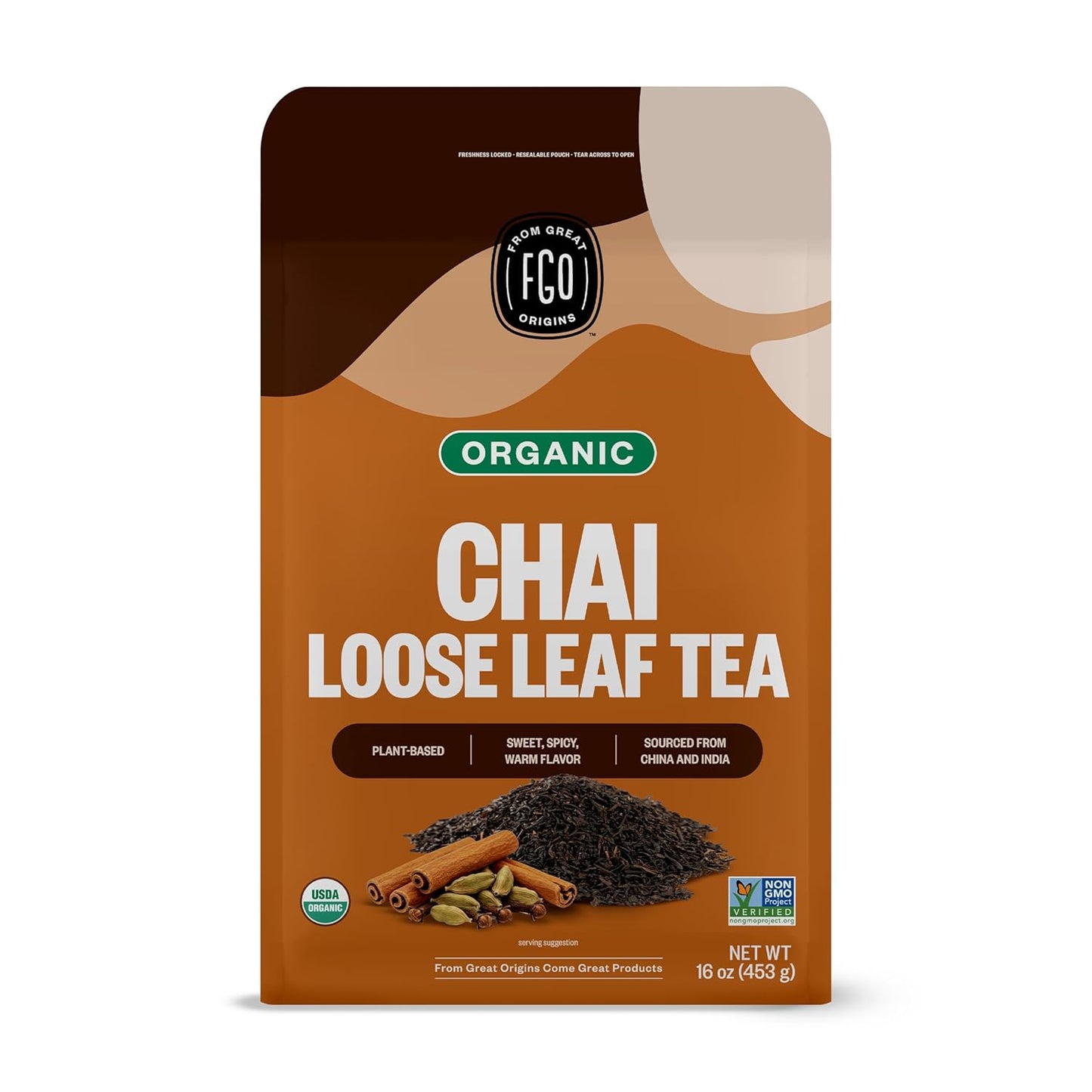 FGO Organic Milk Thistle Tea, 100 Count, Eco-Conscious Herbal Tea Bags, Resealable Bag, Caffeine Free, Packaging May Vary (Pack of 1)
