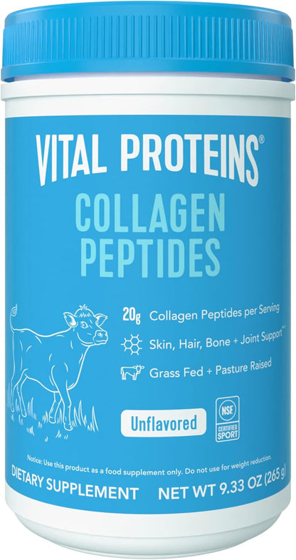 Vital Proteins Collagen Peptides Powder, Promotes Hair, Nail, Skin, Bone and Joint Health, Zero Sugar, Unflavored 19.3 OZ