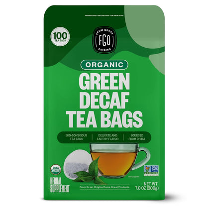 FGO Organic Nettle Leaf Tea, 100 Count, Eco-Conscious Tea Bags, Caffeine Free, Resealable Bag, Packaging May Vary (Pack of 1)