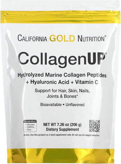 California Gold Nutrition CollagenUP Marine Collagen Hyaluronic Acid Vitamin C Unflavored 16 36 oz 464 g