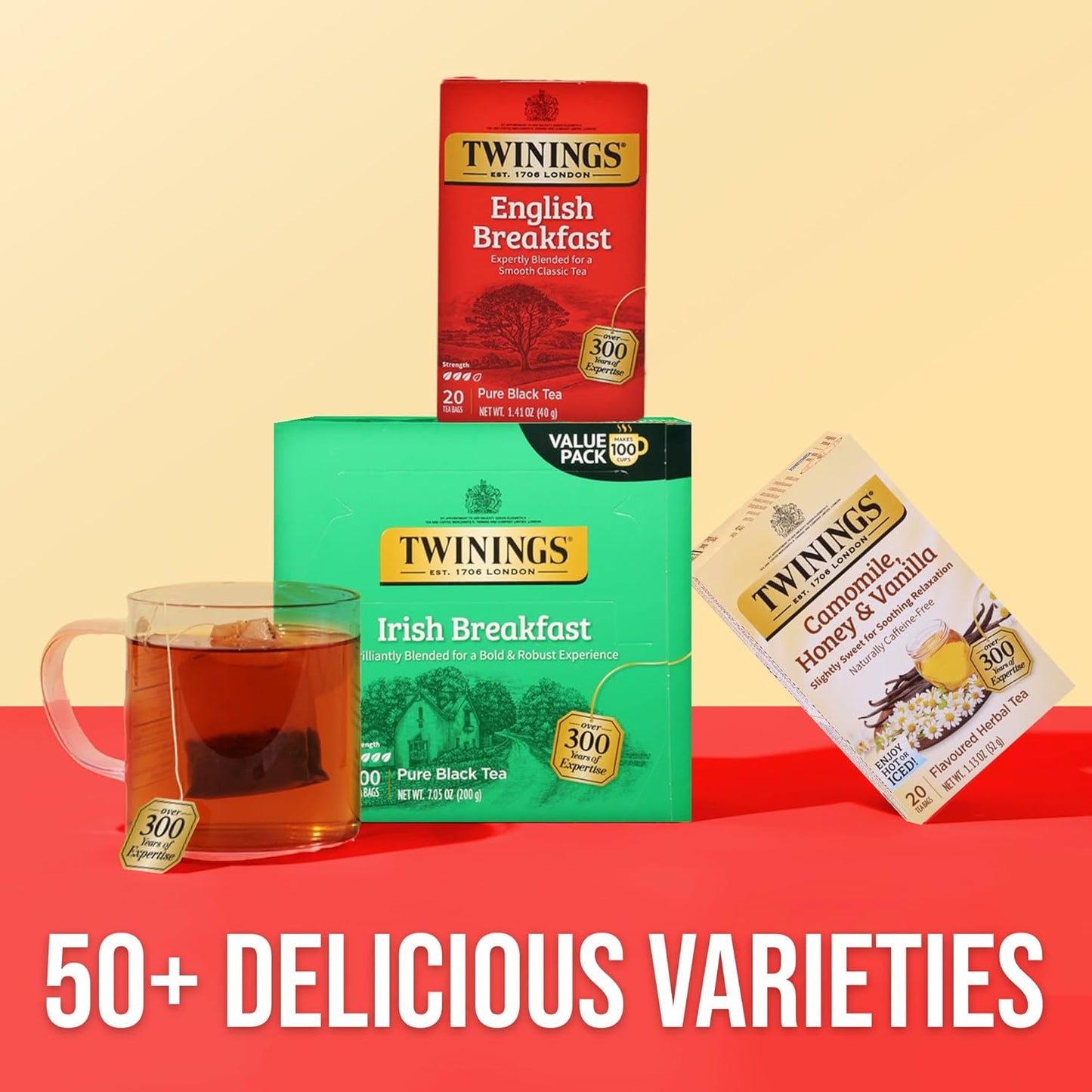 Twinings Wild Berries Herbal Tea Individually Wrapped Bags, 20 Count (Pack of 1), Full-Flavoured, Naturally Caffeine-Free, Enjoy Hot or Iced, 20 Teabags