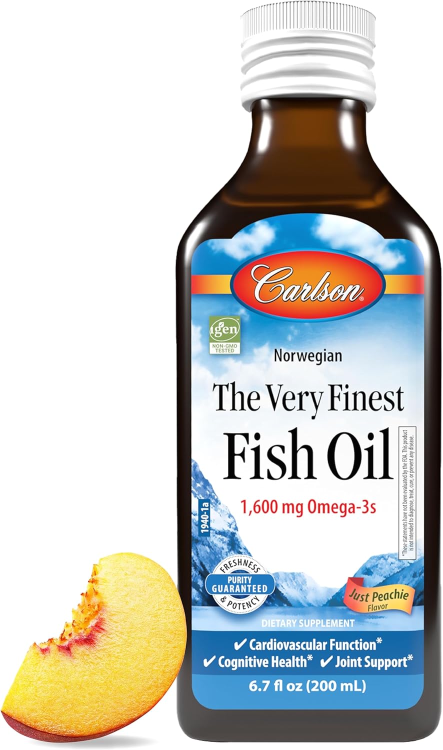 Carlson - Cod Liver Oil, 1100 mg Omega-3s, Plus Vitamins A and D3, Wild Caught Norwegian Arctic Cod Liver Oil, Sustainably Sourced Nordic Fish Oil Liquid, Unflavored, 250 mL (8.4 Fl Oz)