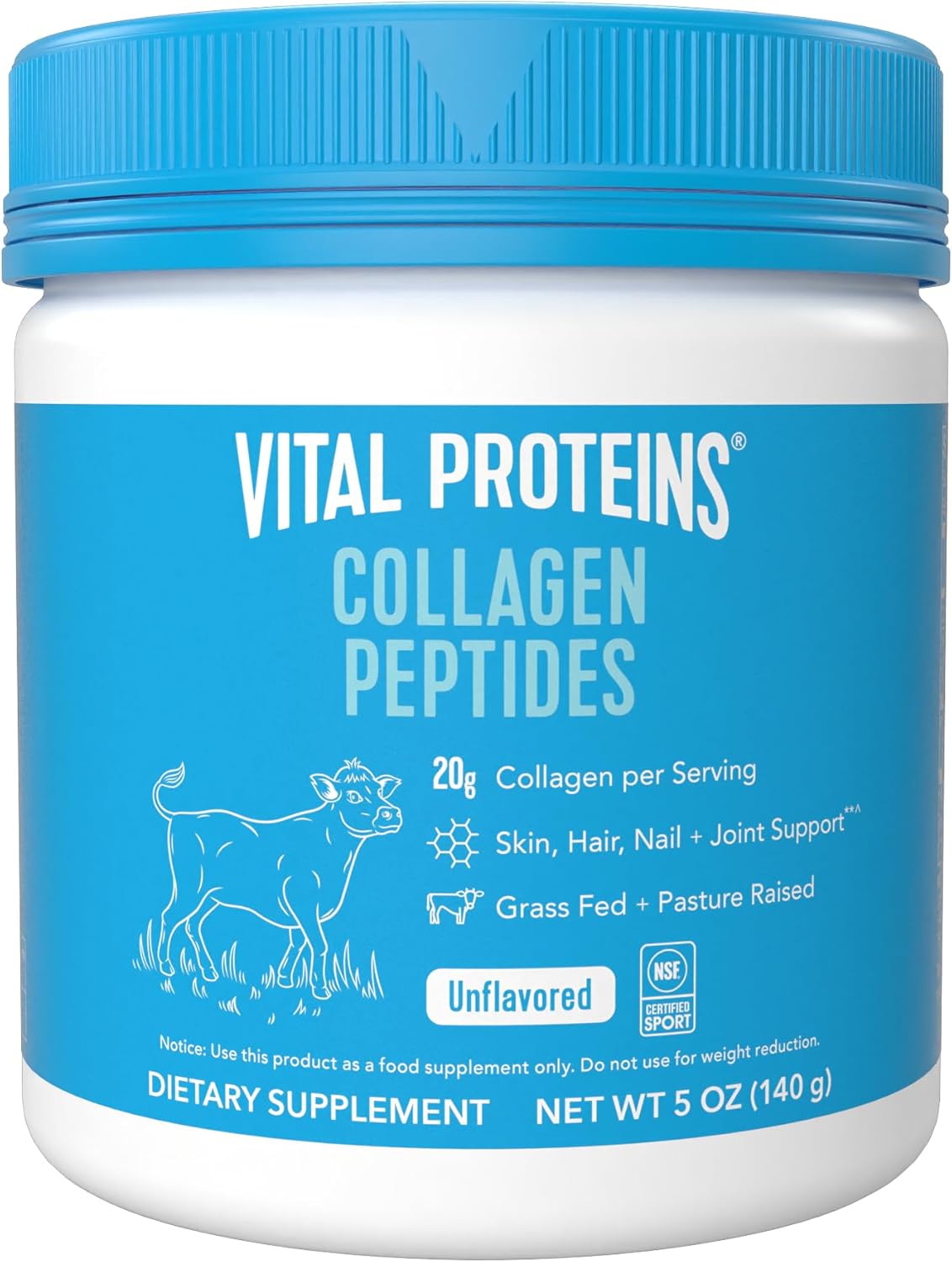Vital Proteins Collagen Peptides Powder - Grass Fed Collagen Peptides for Hair, Nail, Skin, Bone & Joint Health, Vanilla, 23.2 Ounces