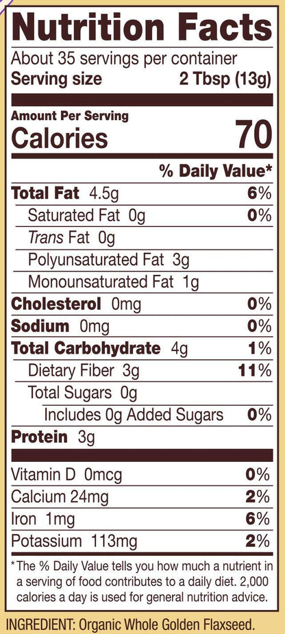 Bob's Red Mill Organic Golden Flaxseed Meal, 16oz (Pack of 1) - Non GMO, Vegan, Paleo Friendly, Keto Friendly, Kosher