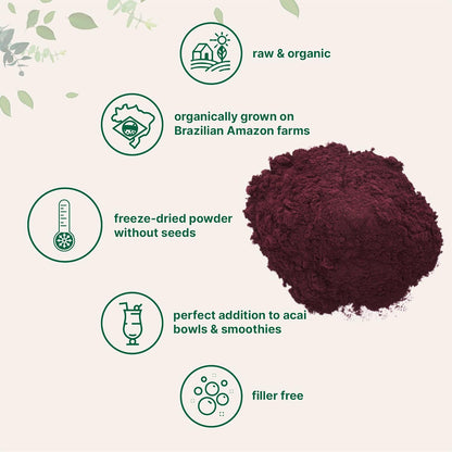 Organic Acerola Powder, 8oz | Natural Organic Vitamin C Superfood | No Sugar & Additives | Great Flavor for Drinks, Smoothie, & Beverages | Non-GMO & Vegan Friendly, Brazil Origin
