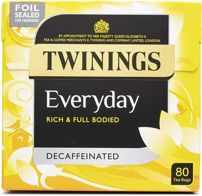 Twinings Everyday Black Tea Decaffeinated, Pack of 80