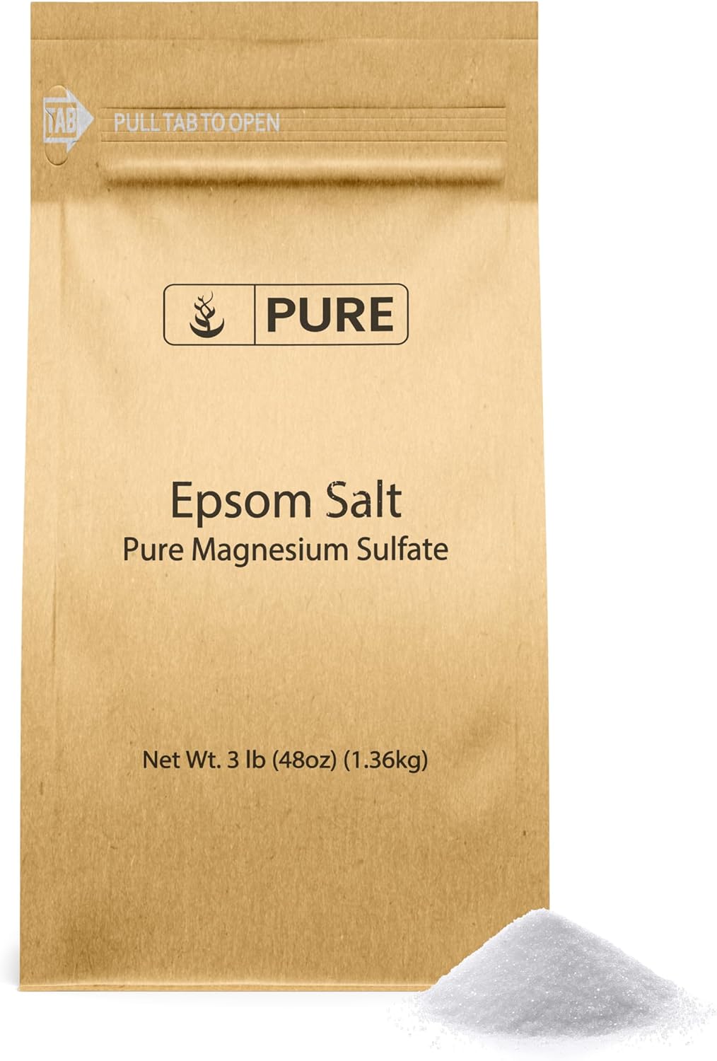 Pure Original Ingredients Epsom Salt Pure Magnesium Sulfate, Food Grade, Soaking Solution (1 Pound)