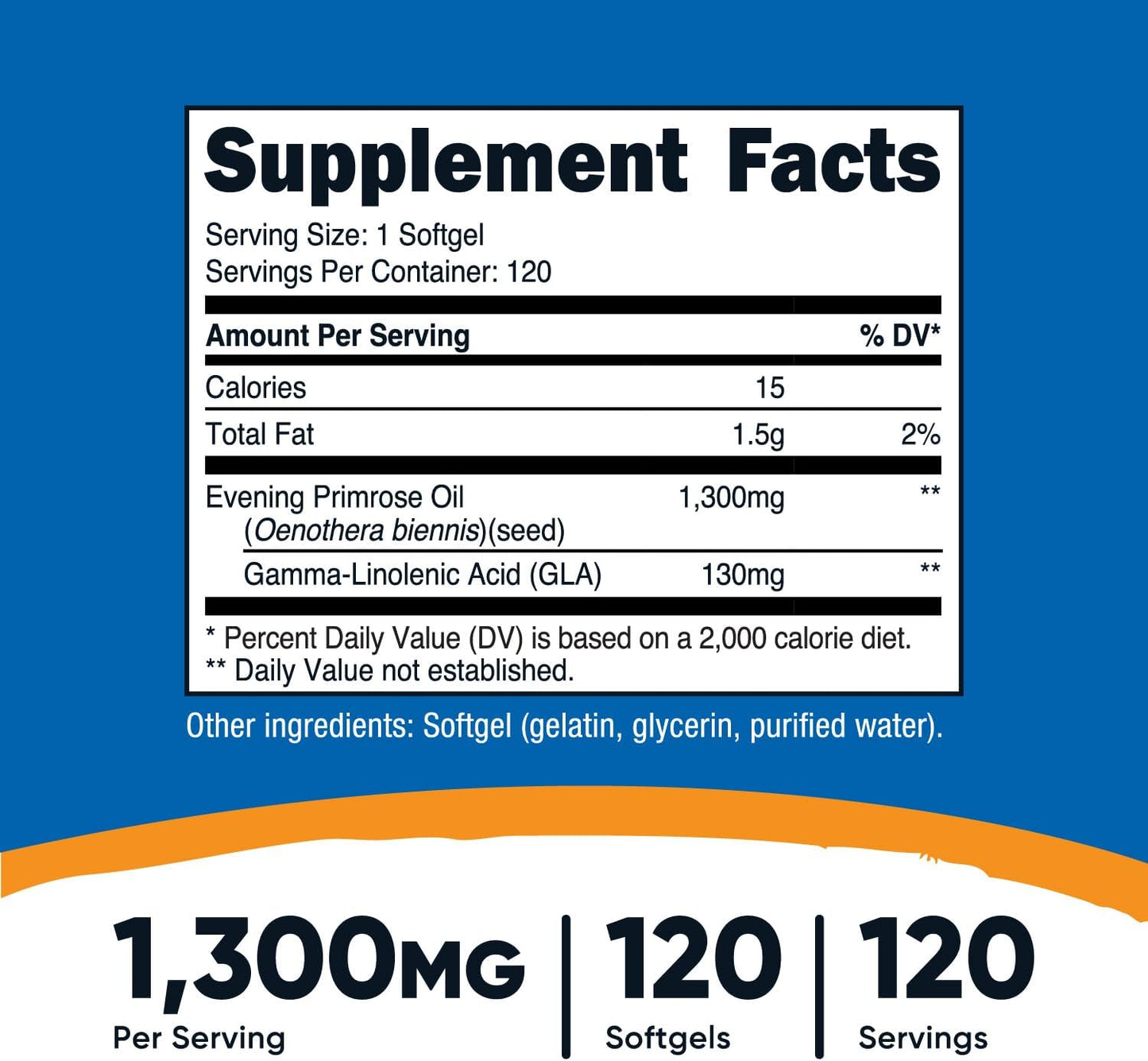Nutricost Evening Primrose - Non-Gmo, Gluten Free 1 Bottle