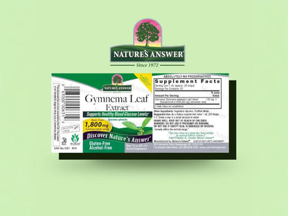 Nature’s Answer Gymnema Leaf Alcohol-Free Liquid Extract - 30ml
