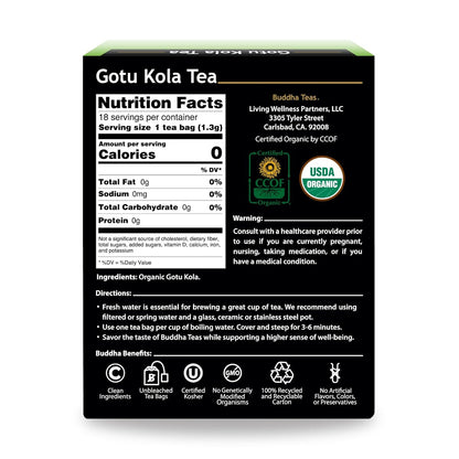 Buddha Teas - Chaga Tea - Organic Herbal Tea - For Cognitive Balance & Overall Health - With Chaga Mushroom, Antioxidants & B Vitamins - Caffeine Free - OU Kosher - 18 Tea Bags (Pack of 1)