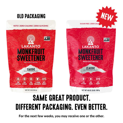 Lakanto Powdered Monk Fruit Sweetener with Erythritol - Powdered Sugar Substitute, Zero Calorie, Keto Diet Friendly, Zero Net Carbs, Baking, Extract, Sugar Replacement