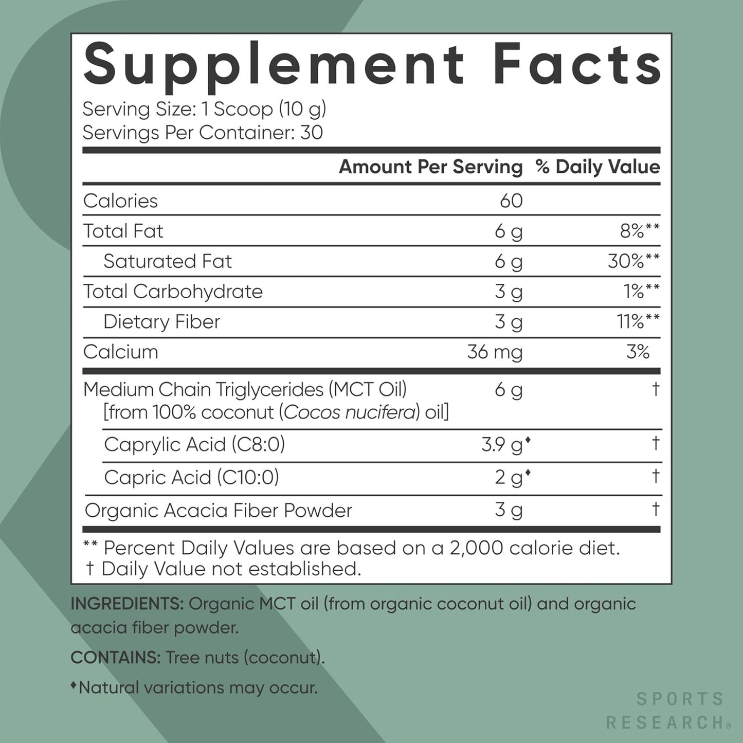 Sports Research Keto MCT Oil from Organic Coconuts - Fatty Acid Fuel for Body + Brain - Single Ingredient C8 Caprylic Acid - Perfect in Coffee, Tea, & More - Non-GMO & Vegan - Unflavored (16 Oz)