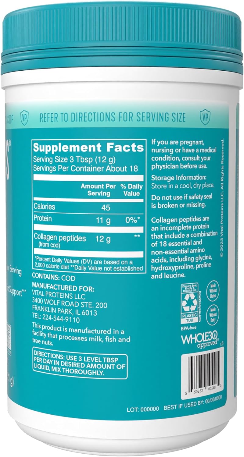 Vital Proteins Marine Collagen, Wild-Caught, Non-GMO Project Verified, Unflavored Stick Packs (10g) (Box of 20)