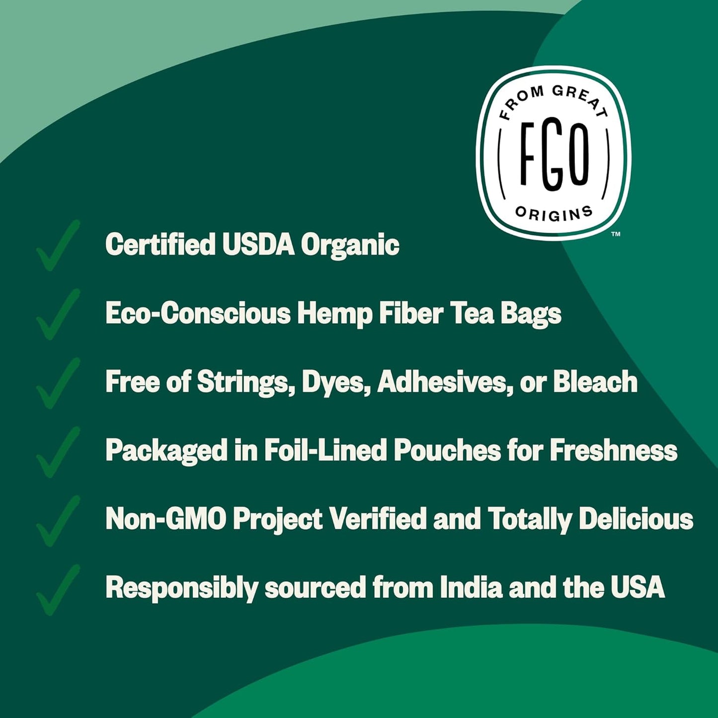 FGO Organic White Tea, Eco-Conscious Tea Bags, Packaging May Vary, 100 Count (Pack of 1)