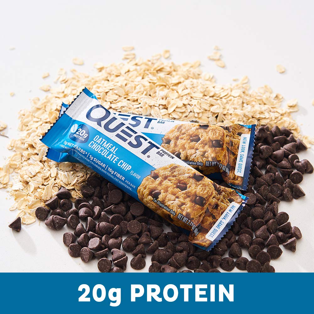 Quest Nutrition Apple Pie Protein Bar, 20g Protein, 4g Net Carbs, 2g Sugar, Gluten Free, Keto Friendly, 12 Count