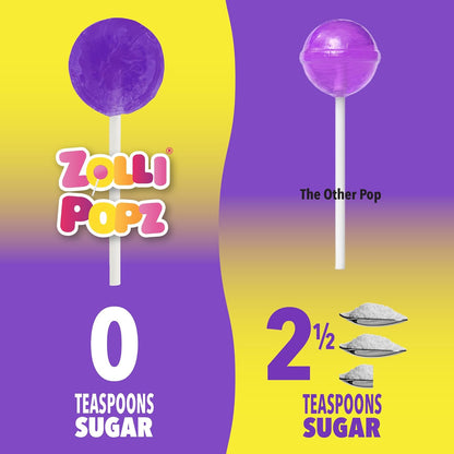 Zollipops Cherry-Pineapple Duo Pops - Sugar-Free, Allergy-Free, Vegan, KETO & Diabetic Friendly, Clean Teeth Candy, Red-Yellow - Enjoy the Dynamic Duo of Cherry and Pineapple