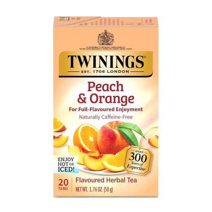 Twinings Mango & Pineapple Herbal Tea Individually Wrapped Bags, 20 Count (Pack of 6), Naturally Caffeine-Free, Enjoy Hot or Iced, 120 Teabags