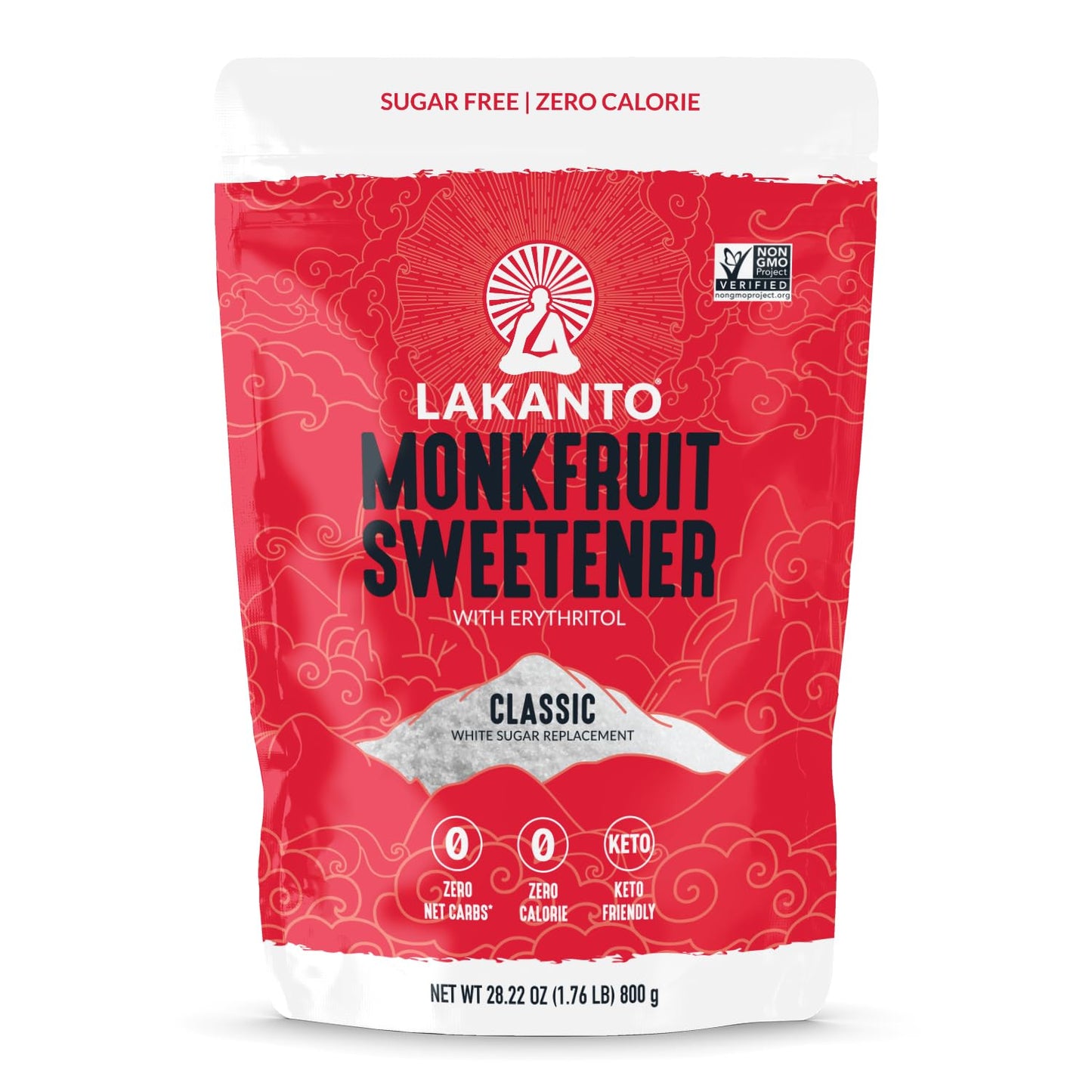 Lakanto Powdered Monk Fruit Sweetener with Erythritol - Powdered Sugar Substitute, Zero Calorie, Keto Diet Friendly, Zero Net Carbs, Baking, Extract, Sugar Replacement