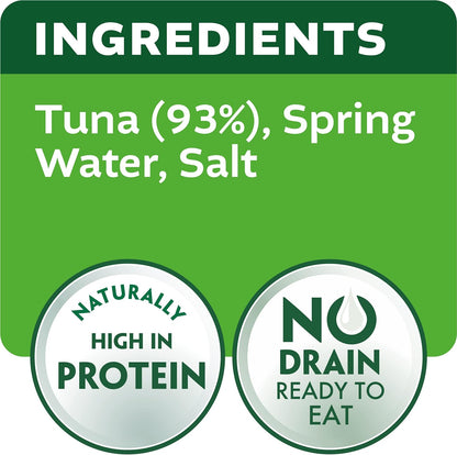 John West No Drain Fridge Pot Tuna Steak with a Little Sunflower Oil 3 X 110 g. Natural high in Protein