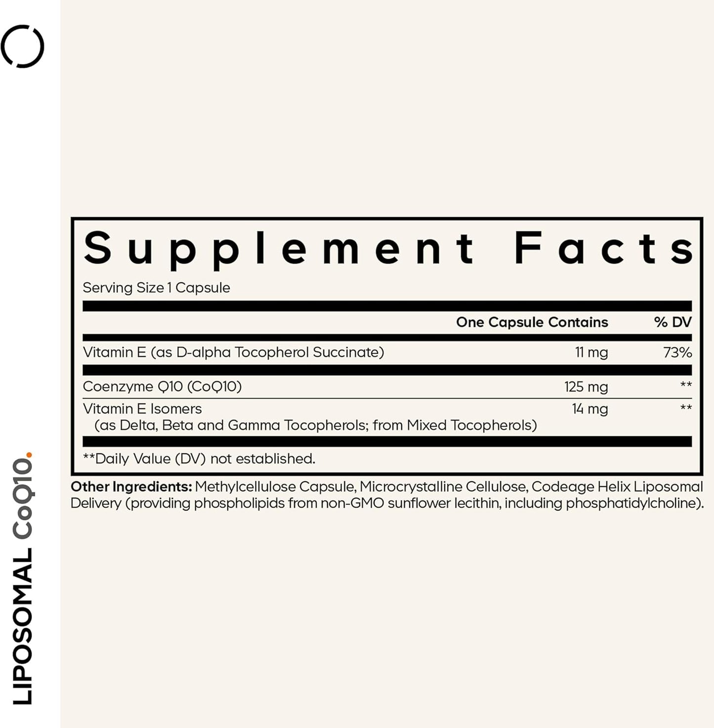 Codeage Liposomal CoQ10 Supplement - 125 mg Coenzyme Q10 with Vitamin E Isomers Tocopherols - 2-Month Supply - 1 Capsule Per Serving - Liposomal Delivery - Vegan, Non-GMO, Gluten-Free - 60 Capsules