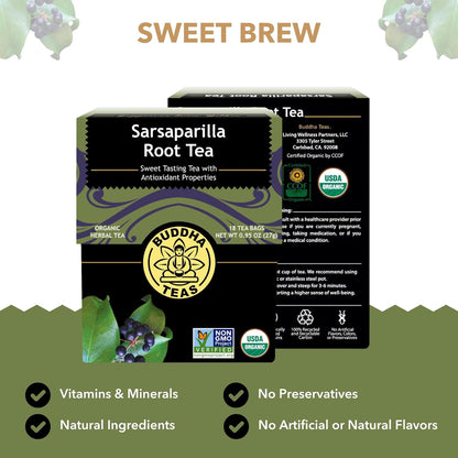 Buddha Teas Organic Dandelion Root Tea – 18 Bleach-Free Tea Bags – Caffeine-Free Tea with a Rich, Earthy Taste, Natural Source of Vitamins, Minerals, and Antioxidants, Kosher, GMO-Free