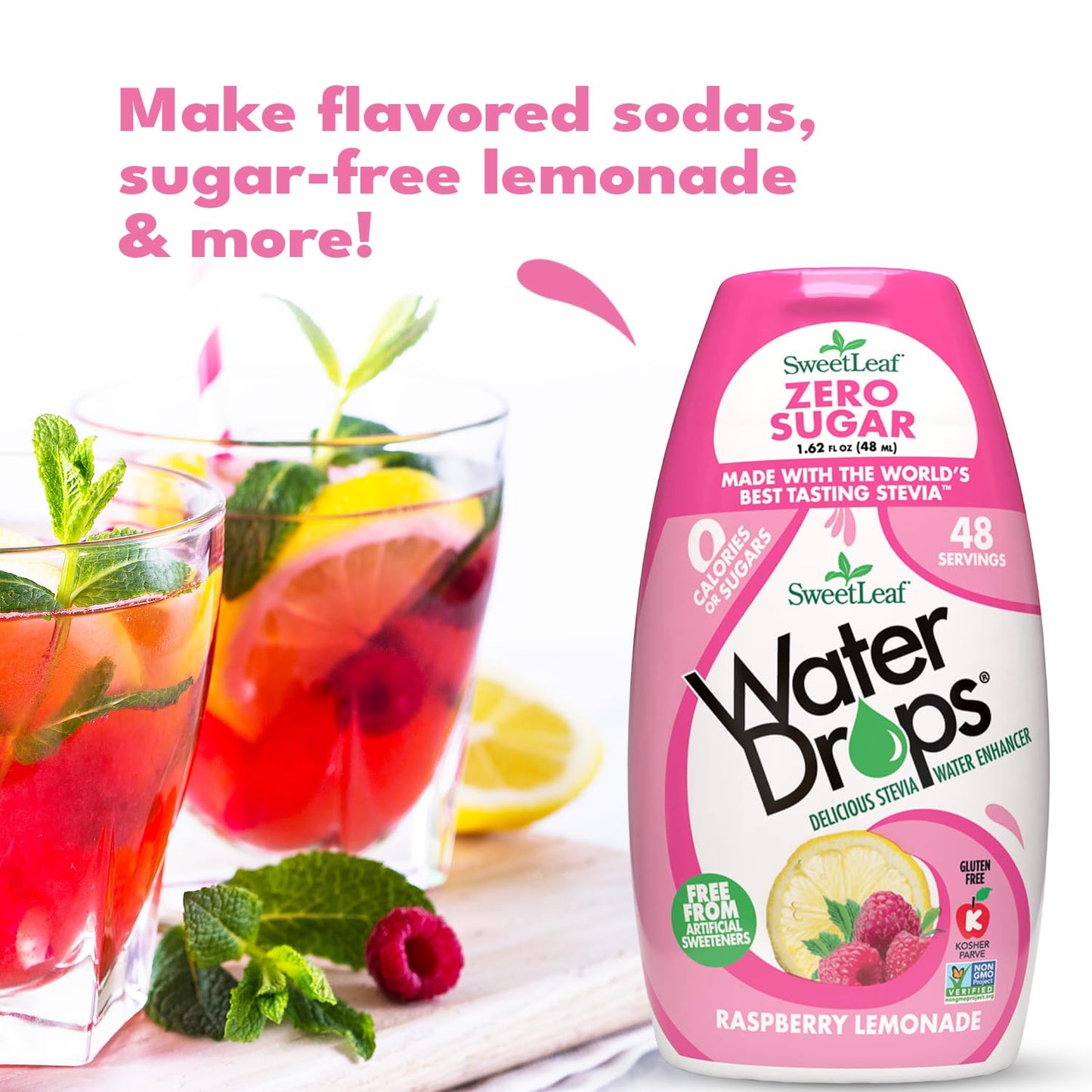 SweetLeaf Stevia Water Drops - Water Enhancer Variety Pack, Sugar Free Stevia Water Flavoring Drops, Lemon Lime, Raspberry Lemonade, and 4 More Refreshing Flavors, 1.62 Oz Ea (Pack of 6)