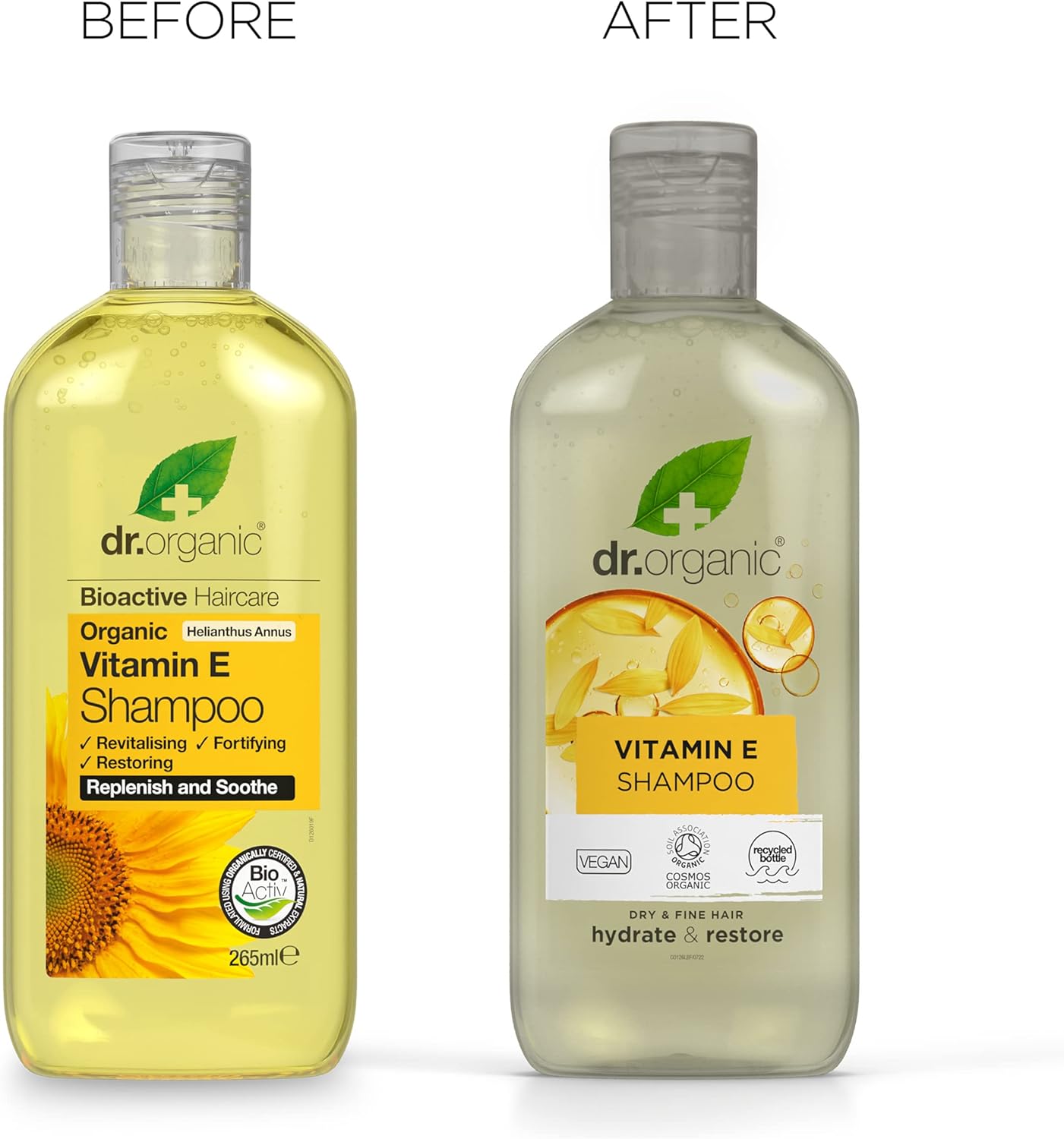 Dr Organic Aloe Vera Shampoo, Soothing, All Hair Types, Natural, Vegan, Cruelty-Free, Paraben & SLS-Free, Recyclable & Recycled Ocean Bound Plastic, Certified Organic, 265ml, Packaging may vary