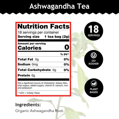 Buddha Teas - Chaga Tea - Organic Herbal Tea - For Cognitive Balance & Overall Health - With Chaga Mushroom, Antioxidants & B Vitamins - Caffeine Free - OU Kosher - 18 Tea Bags (Pack of 1)