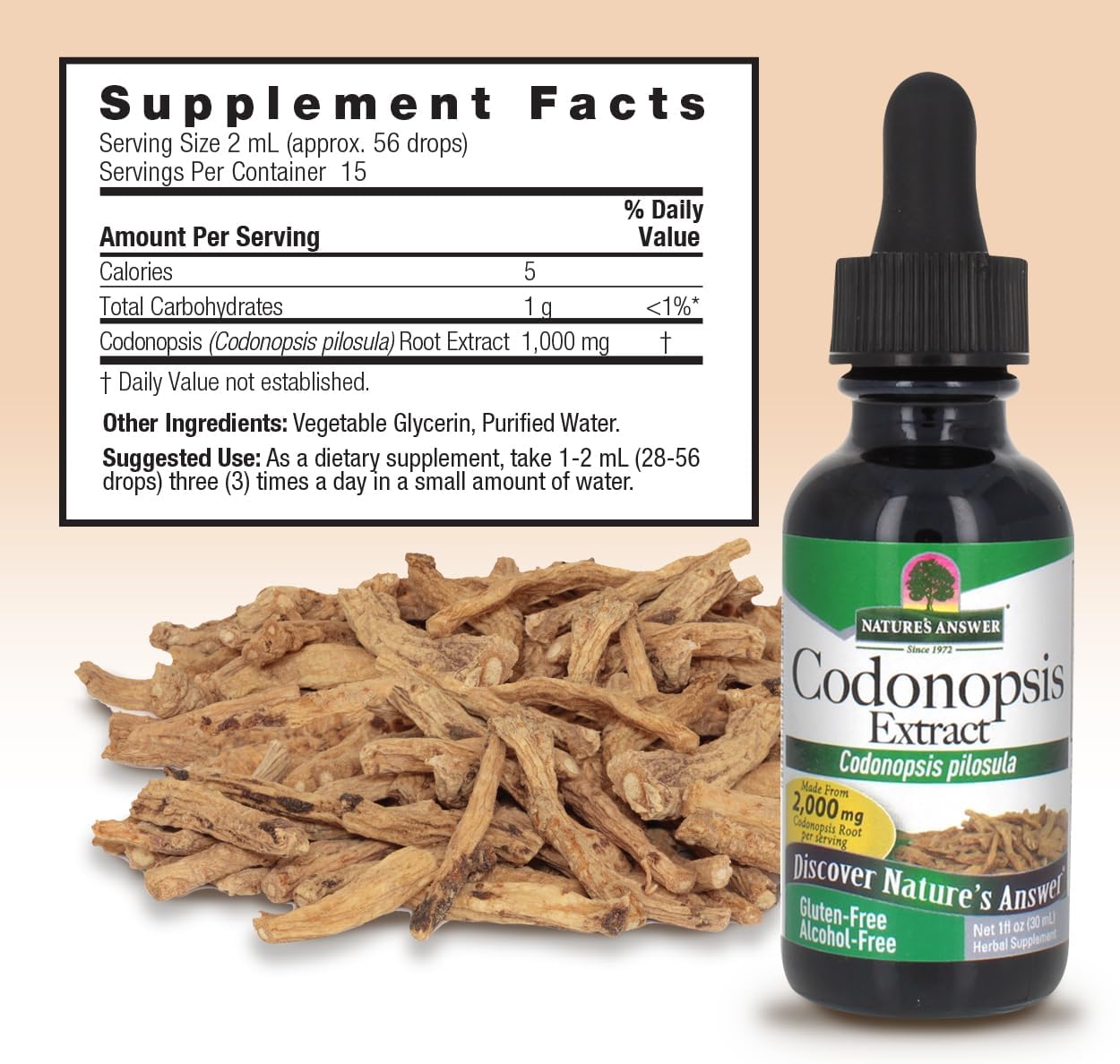 Nature's Answer Alcohol-Free Codonopsis Root, 1-Fluid Ounce
