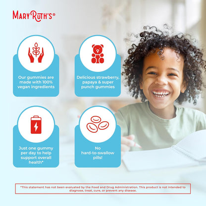 MaryRuth Organics Kids Vitamins | Multi | Sugar Free | 2 Month Supply | Kids Multivitamin Gummies for Ages 2+ | Vegan | Only 1 Gummy a Day | 60 Count