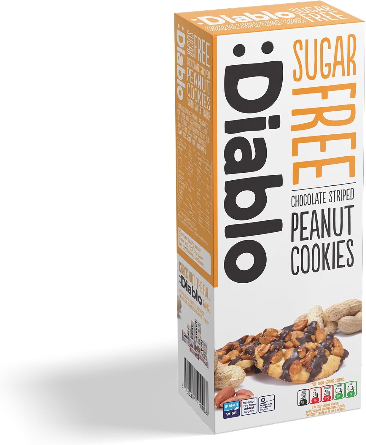 Diablo No Added Sugar Digestive Cookies – Low Sugar Snacks, Cookies Biscuits for All, Sweetened with Maltitol, Ideal for Gifting, Festive Hampers, Holiday Events & Special Occasions – 150g Pack of 1
