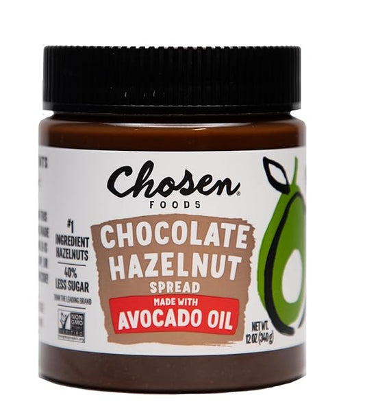 Chosen Foods Chocolate Hazelnut Spread made with 100% Pure Avocado Oil 12 oz 1-Pack