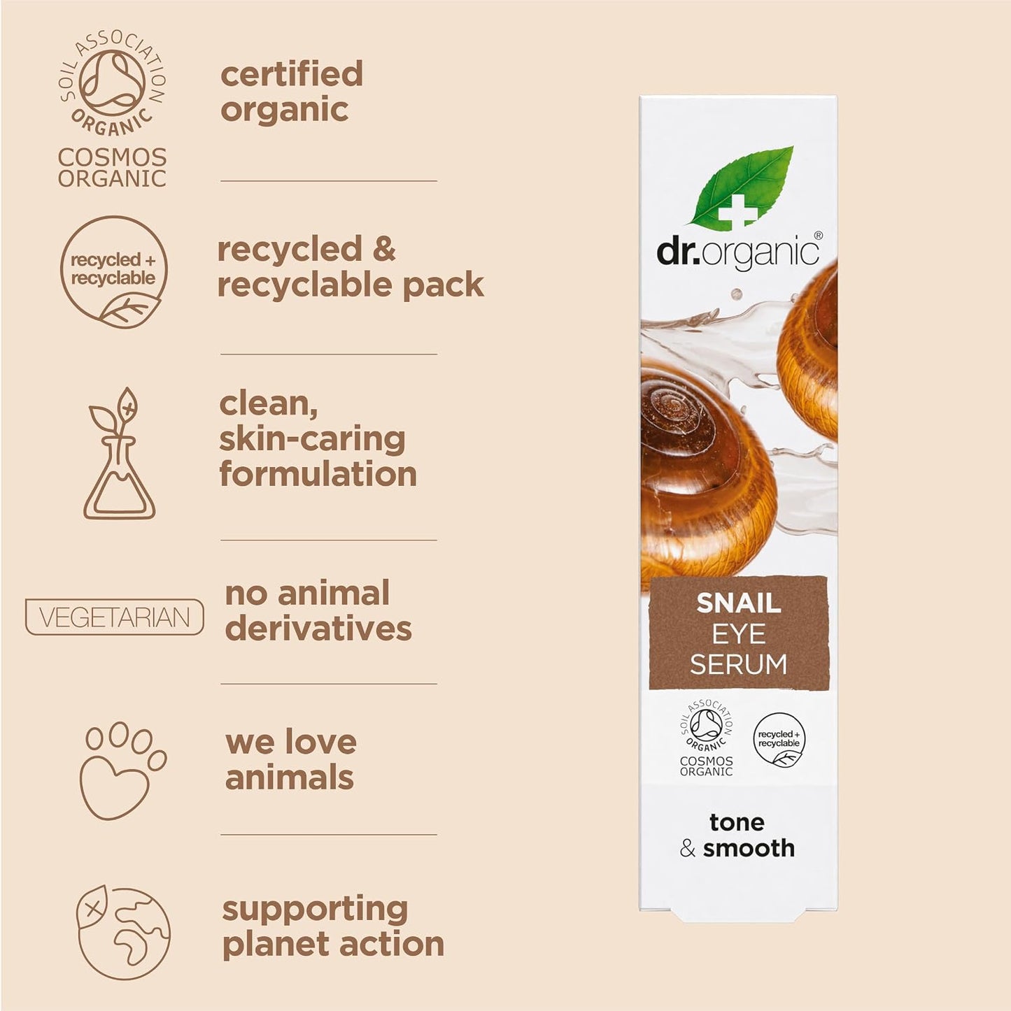 Organic Snail Gel Anti Aging Eye Serum, 15 ml