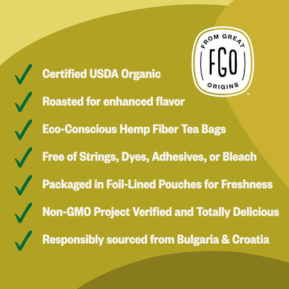 FGO Organic Nettle Leaf Tea, 100 Count, Eco-Conscious Tea Bags, Caffeine Free, Resealable Bag, Packaging May Vary (Pack of 1)