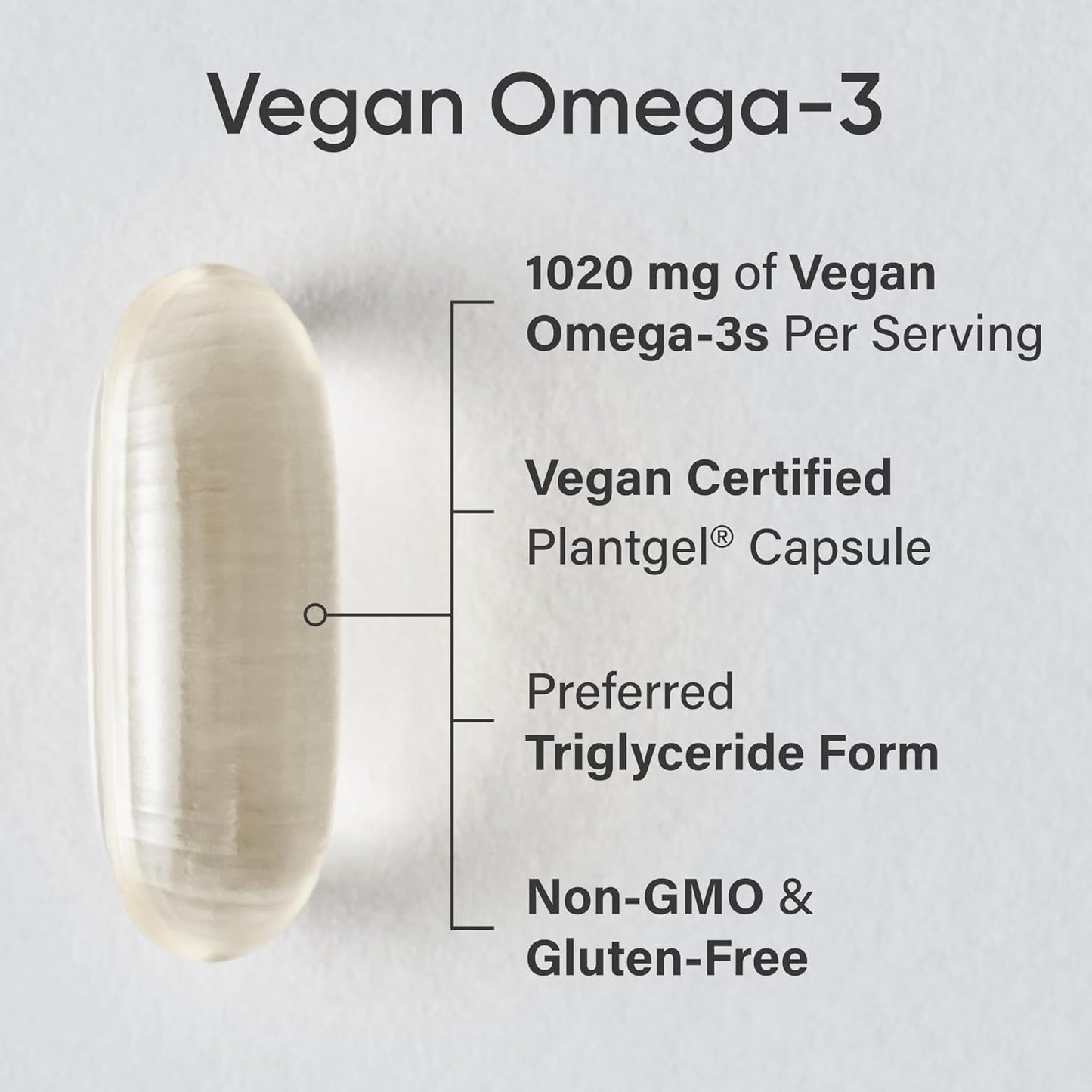Sports Research® Vegan Omega-3 Algae Oil 1020mg, 60 Count Plantgels™