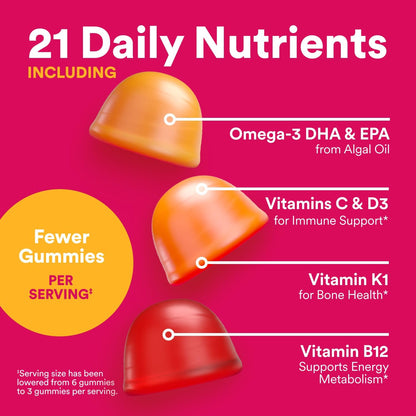 SmartyPants Women's Multivitamin Gummies: Omega 3 Fish Oil (EPA/DHA), Methylfolate, CoQ10, Vitamin D3, C, Vitamin B12, B6, A, K & Zinc, Inositol, Gluten Free, 180 Count (30 Day Supply)