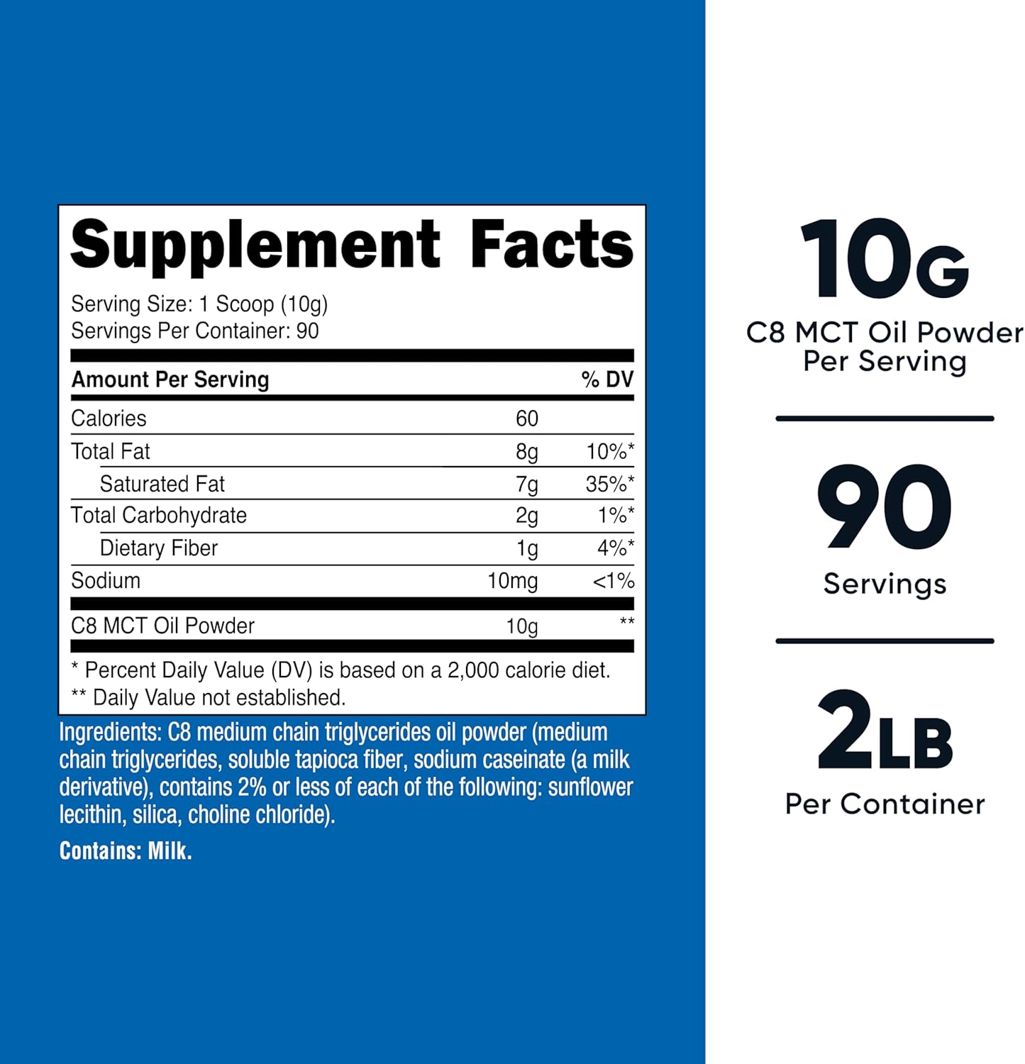 Nutricost C8 MCT Oil Powder 23 Servings (8oz) - 95% C8 MCT Oil Powder
