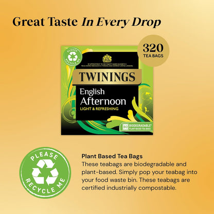 Twinings English Breakfast Decaf Tea | Golden, Well Rounded & Full Bodied Decaffeinated Black Tea | 40 Biodegradable Tea Bags