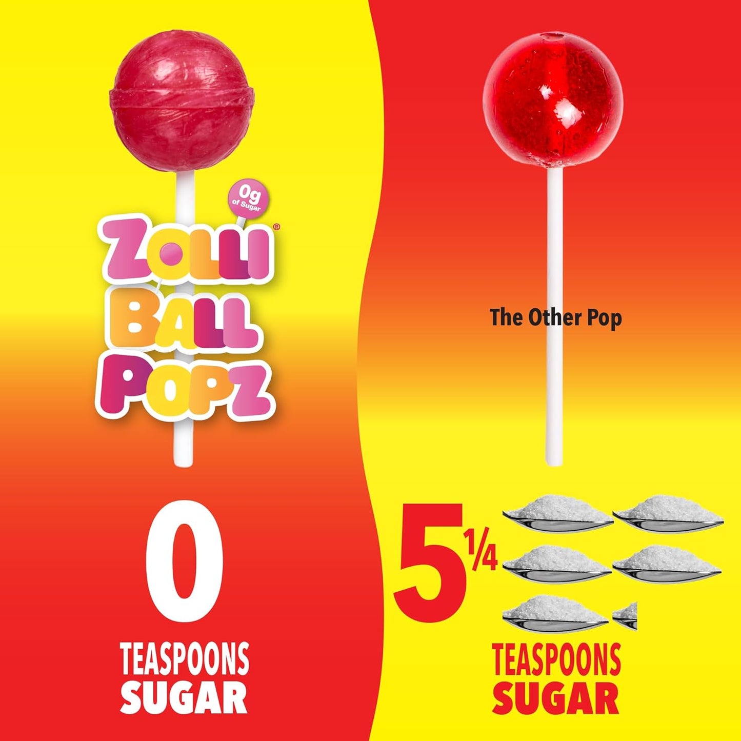 Zollipops Cherry-Pineapple Duo Pops - Sugar-Free, Allergy-Free, Vegan, KETO & Diabetic Friendly, Clean Teeth Candy, Red-Yellow - Enjoy the Dynamic Duo of Cherry and Pineapple