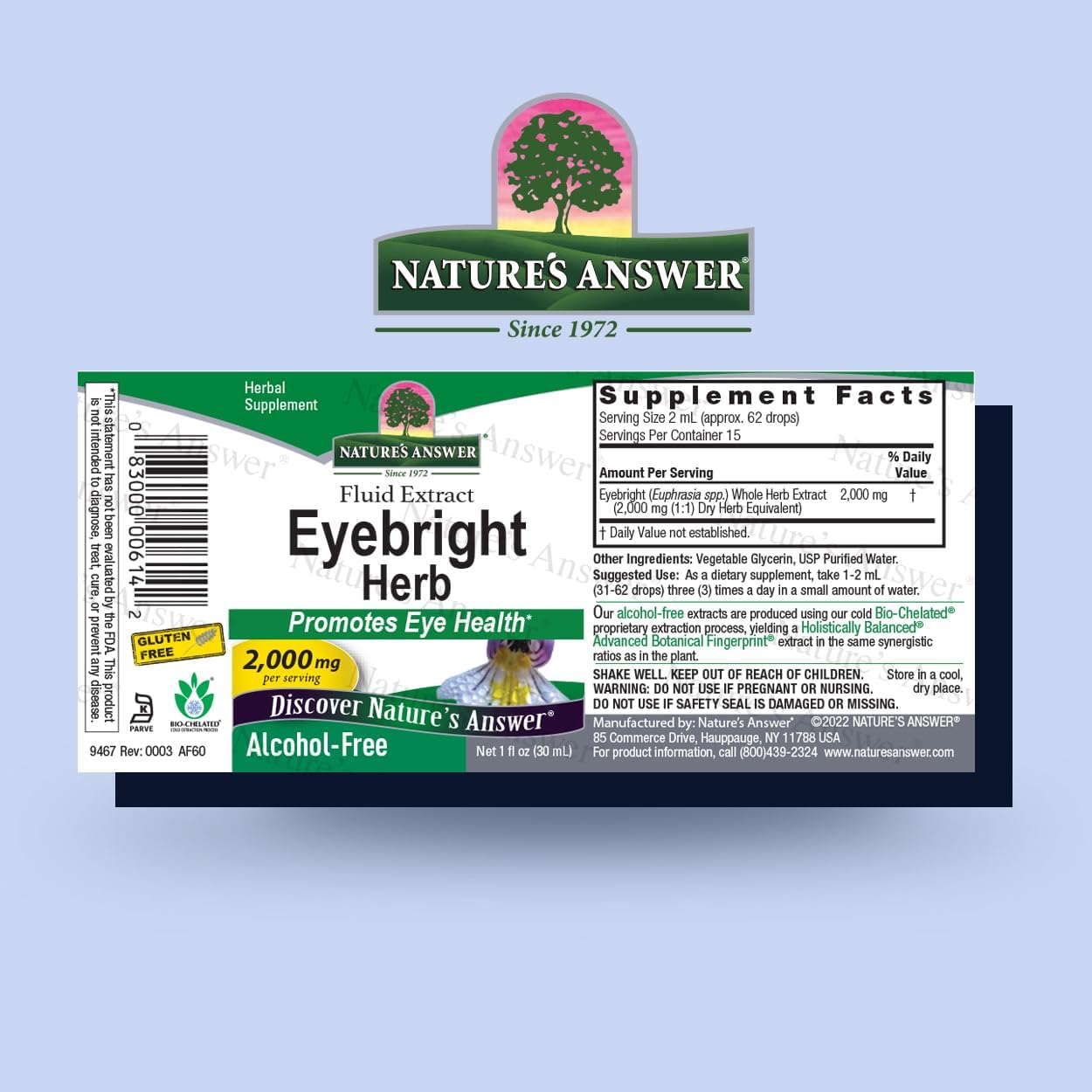 Nature's Answer Alcohol-Free Eyebright Herb, 1-Fluid Ounce